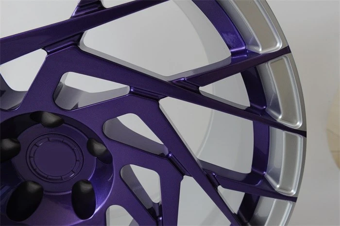 Silver + Purple 20x10/11 Inch Forged Passenger Car Wheels Aluminium Rims